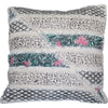 Benzara BM219712 18 x 18 Cotton Accent Pillow Cover with Block Print, White and Black