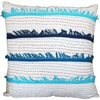 Benzara BM219714 18 x 18 Hand Embroidered Cotton Accent Pillow Cover, White and Blue