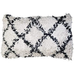 Benzara BM219720 20 x 12 Fringed Cotton Accent Pillow Cover, White and Black