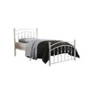 Benzara Arched Shape Twin Size Metal Platform Bed with Motif Bars, White