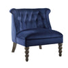 Benzara Upholstered Accent Chair with Button Tufted Wingback Style, Dark Blue