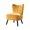 Benzara Upholstered Armless Accent Chair with Flared Back and Button Tufting, Yellow