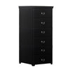 Benzara Transitional Style 5 Drawer Wooden Chest with Sled base, Black