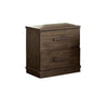 Benzara Plank Style Wooden Nightstand with 2 Drawers, Rustic Brown