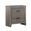 Benzara 2 Drawer Wooden Nightstand with Wood Grain Details and Sled Base, Gray