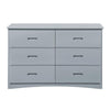 Benzara Transitional Wooden Dresser with 6 Drawers and Recessed Handles, Gray