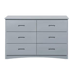 Benzara Transitional Wooden Dresser with 6 Drawers and Recessed Handles, Gray