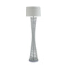 Benzara Hourglass Floor Lamp with Filament Styled Rods Structure, Silver