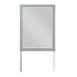 Benzara Transitional Style Wooden Frame Dresser Mirror with Mounting Bracket, Gray
