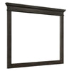 Benzara Rectangular Molded Wood Encased Mirror, Charcoal Gray
