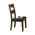 Benzara Leatherette Padded Side Chair Ladder Design Back, Set of 2, Brown and Black