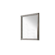 Benzara Industrial Style Wooden Frame Mirror with Metal Brackets and Rivets, Brown
