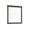 Benzara Transitional Style Wooden Frame Mirror with Medallion Accents, Brown