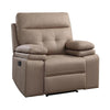 Benzara Leatherette Motion Reclining Chair with Double Pillow Top armrests, Brown