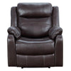 Benzara Leatherette Motion Reclining Chair with Pillow Top Armrests, Brown