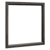 Benzara Transitional Rectangular Mirror with Wooden Encasing and Grain Details,Gray