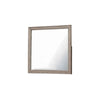 Benzara Molded Design Wooden Frame Wall Mounted Mirror, Light Oak Brown