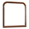 Benzara Arched Molded Design Wooden Frame Mirror, Cherry Brown and Silver