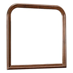 Benzara Arched Molded Design Wooden Frame Mirror, Cherry Brown and Silver