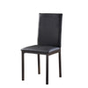 Benzara Slim Leatherette Dining Chair with Straight Metal Legs, Set of 4, Black