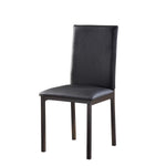 Benzara Slim Leatherette Dining Chair with Straight Metal Legs, Set of 4, Black
