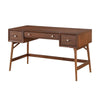 Benzara 3 Drawer Wooden Writing Desk with Splayed Legs, Walnut Brown