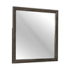 Benzara Square Wooden Frame Mirror with Mounting Hardware, Dark Gray and Silver