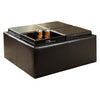 Benzara Square Shape Leatherette Cocktail Ottoman with Removable Tray, Dark Brown