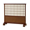 Benzara BM220202 Wooden Screen Stand with Shoji and Jute Inlays, Walnut Brown