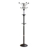 Benzara BM220220 Metal Pole Coat Rack with Round Base and Multiple Hooks, Black