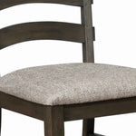 Benzara BM220545 Ladder Arched Back Side Chair with Wooden Legs, Set of 2, Brown and Gray