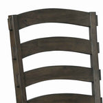 Benzara BM220545 Ladder Arched Back Side Chair with Wooden Legs, Set of 2, Brown and Gray