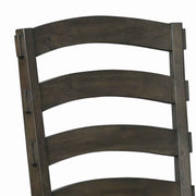 Benzara BM220545 Ladder Arched Back Side Chair with Wooden Legs, Set of 2, Brown and Gray