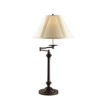 Benzara Fabric Wrapped Shade Table Lamp with Metal Base, Set pf 4, Beige and Bronze