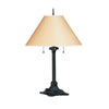 Benzara Paper Wrapped Tapered Shade Double Chain Table Lamp, Brown and Metal Gray