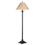 Benzara Paper Wrapped Tapered Shade Double Chain Floor Lamp, Brown and Metal Gray