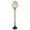 Benzara Metal Floor Lamp with 6 Way Switch and Fabric Shade, Off white and Bronze