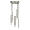Benzara Hexagonal Metal Frame 5 Led Light Pendant with Glass Diffuser, Gray