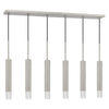 Benzara Hexagonal Metal Frame 6 Led Light Pendant with Glass Diffuser, Gray