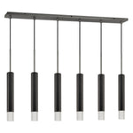 Benzara Hexagonal Metal Frame 6 Led Light Pendant with Glass Diffuser, Black