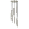 Benzara Hexagonal Metal Frame 8 Led Light Pendant with Glass Diffuser, Gray