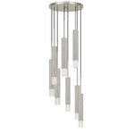 Benzara Hexagonal Metal Frame 8 Led Light Pendant with Glass Diffuser, Gray
