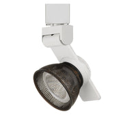 Benzara BM220695 12W Integrated Led Metal Track Fixture with Mesh Head, Brown and White