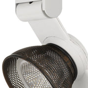 Benzara BM220695 12W Integrated Led Metal Track Fixture with Mesh Head, Brown and White
