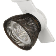 Benzara BM220695 12W Integrated Led Metal Track Fixture with Mesh Head, Brown and White