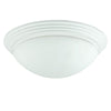 Benzara Dome Shaped Glass Ceiling Lamp with Hardwired Switch, White and Clear