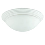 Benzara Dome Shaped Glass Ceiling Lamp with Hardwired Switch, White and Clear