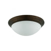 Benzara Dome Shaped Glass Ceiling Lamp with Hardwired Switch, Brown and Clear