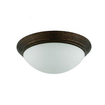 Benzara Dome Shaped Glass Ceiling Lamp with Hardwired Switch, Brown and Clear