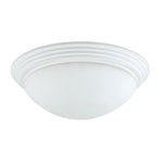 Benzara Dome Shaped Glass Ceiling Lamp with Hardwired Switch, White and Clear